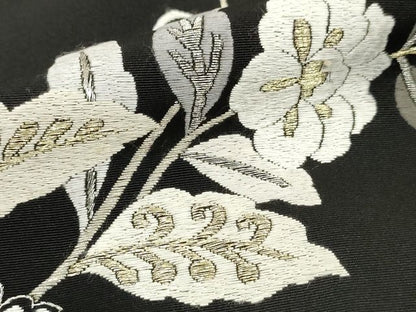 平和屋本店■極上　総刺繍　訪問着　花唐草文　黒地　金糸　丹後ちりめん　反端付き　逸品　KAAA1788kk5 - 平和屋