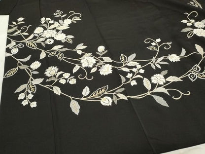 平和屋本店■極上　総刺繍　訪問着　花唐草文　黒地　金糸　丹後ちりめん　反端付き　逸品　KAAA1788kk5 - 平和屋