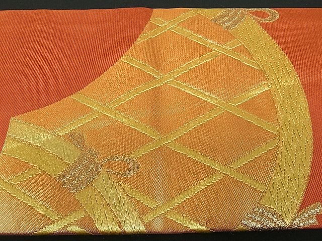 平和屋着物■九寸名古屋帯 唐織 間垣文 金糸 逸品 kb0841