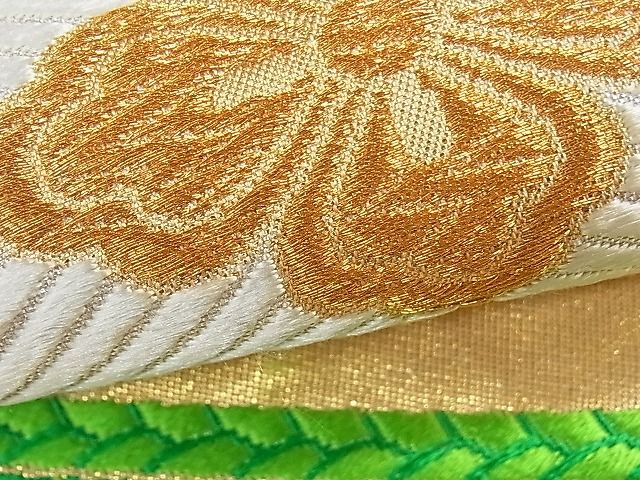 平和屋着物■六通柄袋帯 唐織 菱花文 金銀糸 逸品 kb1803