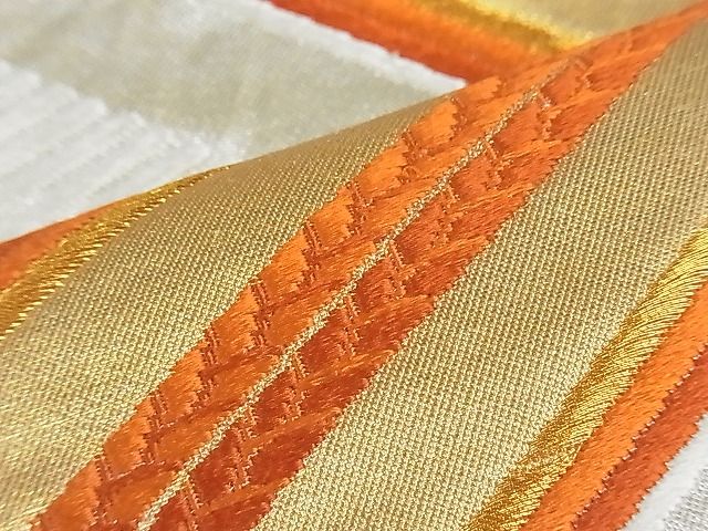 平和屋着物■六通柄袋帯 唐織 菱花文 金銀糸 逸品 kb1803