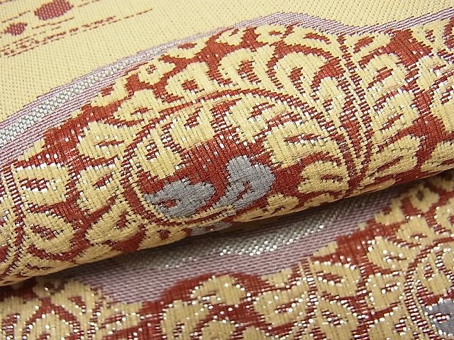 平和屋着物■六通柄袋帯　道長吉祥文　銀糸　逸品　kb1861