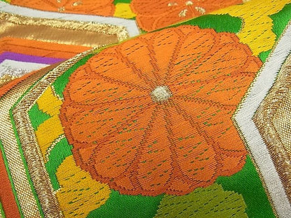平和屋着物■六通柄袋帯 唐織 亀甲花文 金銀糸 逸品 kb1900