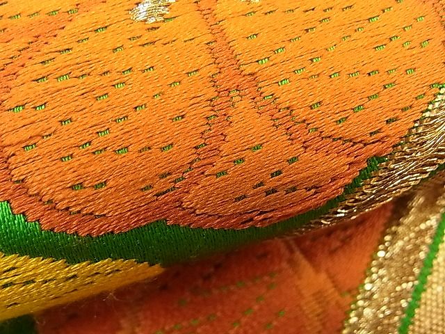 平和屋着物■六通柄袋帯 唐織 亀甲花文 金銀糸 逸品 kb1900