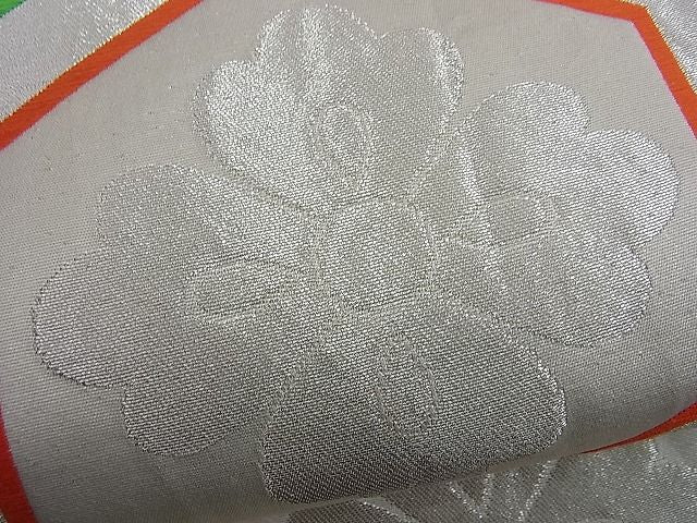 平和屋着物■六通柄袋帯 唐織 亀甲花文 銀糸 逸品 n-kg0943