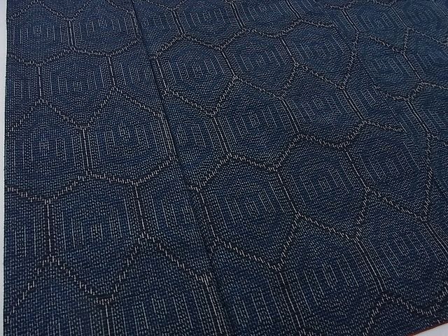 平和屋着物■上質な紬　亀甲文　逸品　n-kg1227