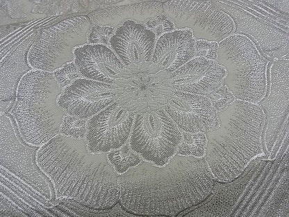 平和屋着物■六通柄袋帯 唐織 菱天井花文 銀糸 逸品 n-kg1430