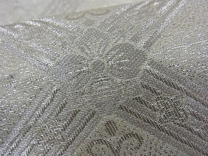 平和屋着物■六通柄袋帯 唐織 菱天井花文 銀糸 逸品 n-kg1430