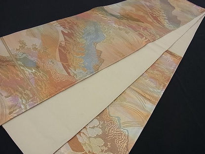 平和屋着物■六通柄袋帯 浜松文 金糸 逸品 n-kg1451