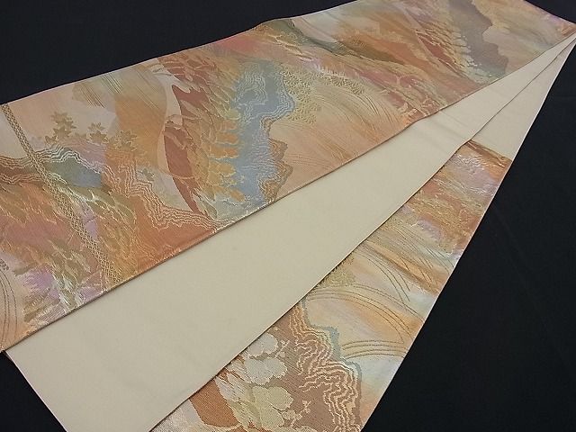 平和屋着物■六通柄袋帯 浜松文 金糸 逸品 n-kg1451