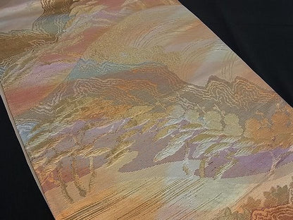 平和屋着物■六通柄袋帯 浜松文 金糸 逸品 n-kg1451