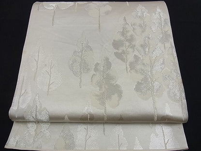 平和屋着物■六通柄袋帯 樹林文 銀糸 逸品 n-kg1454