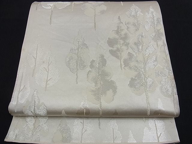 平和屋着物■六通柄袋帯 樹林文 銀糸 逸品 n-kg1454