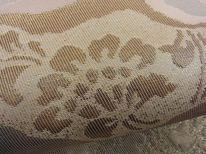 平和屋着物■六通柄袋帯 道長花文 金糸 逸品 n-kg1462