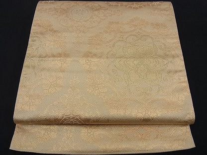 平和屋着物■六通柄袋帯 京蒔絵 花唐草文 金糸 逸品 n-kg1464