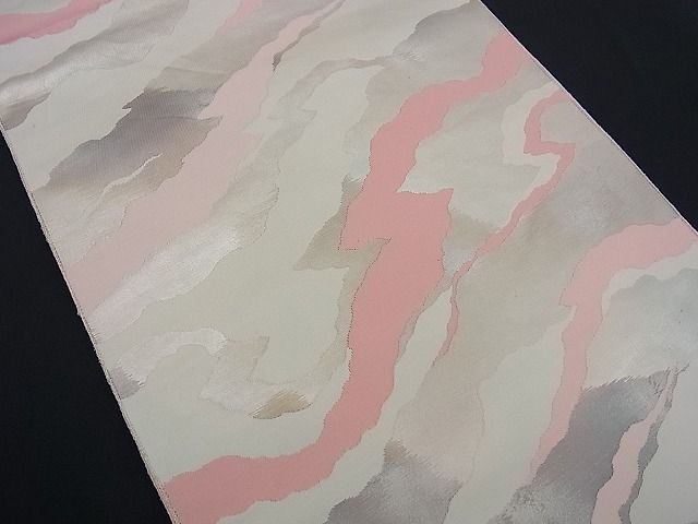 平和屋着物■六通柄袋帯 霞文 銀糸 逸品 n-kg1500
