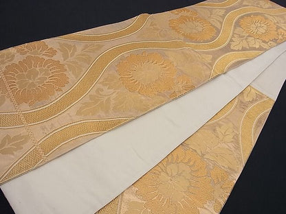平和屋着物■六通柄袋帯 立涌更紗花文 金糸 逸品 n-kg1521