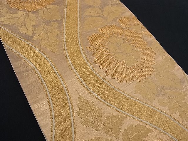 平和屋着物■六通柄袋帯 立涌更紗花文 金糸 逸品 n-kg1521