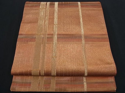平和屋着物■六通柄袋帯 駒刺繍 吉祥竹間道 金糸 逸品 n-kg1523