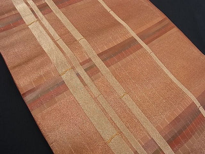 平和屋着物■六通柄袋帯 駒刺繍 吉祥竹間道 金糸 逸品 n-kg1523