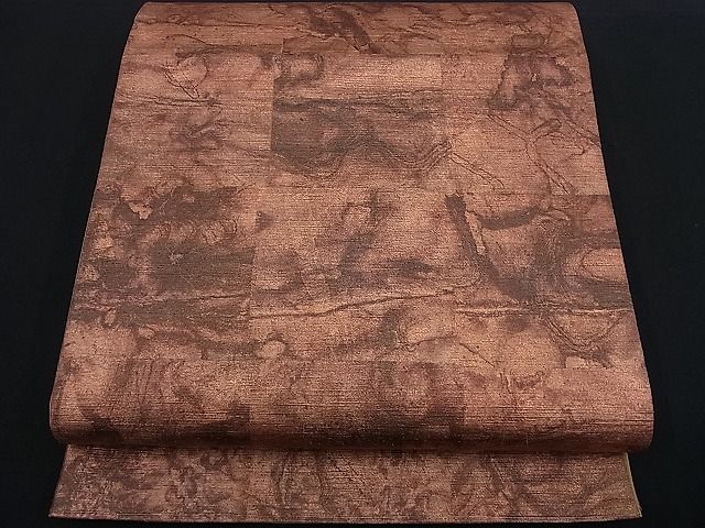 平和屋着物■六通柄袋帯 紬地 吉祥文 金彩 逸品 n-kg1526