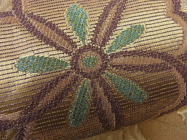 平和屋着物■六通柄袋帯 枝垂れ花文 金糸 逸品 n-kg1538