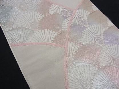 平和屋着物■六通柄袋帯 唐織 松葉青海波 銀糸 逸品 n-kg1579
