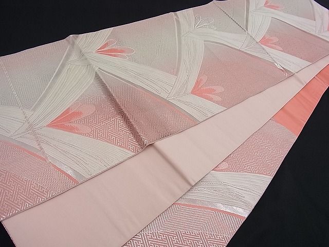 平和屋着物■六通柄袋帯 唐織 吉祥文 銀糸 逸品 n-kg1874