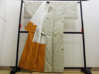 平和屋着物■上質なお召　鳥居　毘沙門亀甲　逸品　n-kg2411