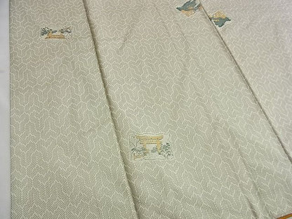 平和屋着物■上質なお召　鳥居　毘沙門亀甲　逸品　n-kg2411