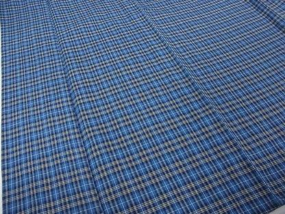 平和屋本店▽極上　国指定無形文化財　丹波布　単衣　格子　逸品　3kh1122