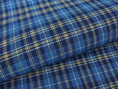平和屋本店▽極上　国指定無形文化財　丹波布　単衣　格子　逸品　3kh1122