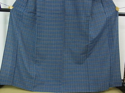 平和屋本店▽極上　国指定無形文化財　丹波布　単衣　格子　逸品　3kh1122