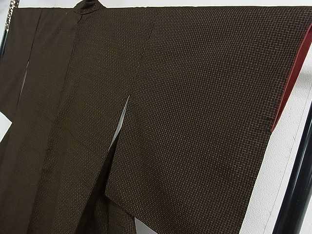 平和屋本店●極上　国指定重要無形文化財　本場久米島紬　伊良皆トシ作　手織　草木染　泥染　証紙付き 逸品 3kh1180