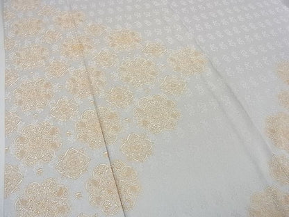 平和屋本店▽極上　訪問着　単衣　駒刺繍　宝相華　月白色地　金彩　逸品　DZAA0475kh4