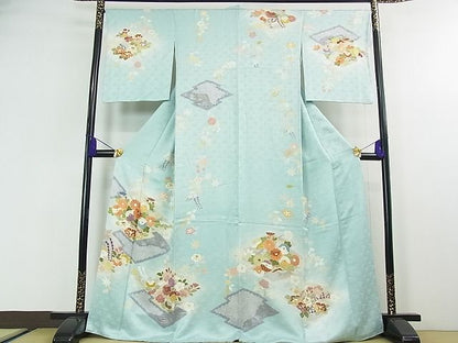 期間限定セール20％off●極上 創業460年・千總 訪問着 駒刺繍 吉祥花文 瓶覗色地 暈し染め 金銀彩 阪急百貨店扱い 逸品 3kh1359