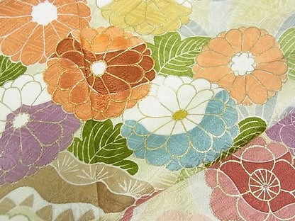 期間限定セール20％off●極上 創業460年・千總 訪問着 駒刺繍 吉祥花文 瓶覗色地 暈し染め 金銀彩 阪急百貨店扱い 逸品 3kh1359