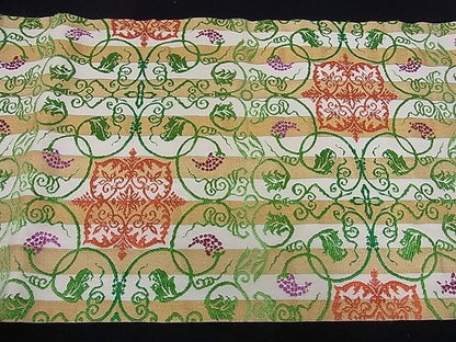 平和屋本店■最高級　龍村平蔵製　本袋帯　間道手葡萄唐草　金糸　逸品　kh142 - 平和屋