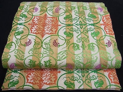 平和屋本店■最高級　龍村平蔵製　本袋帯　間道手葡萄唐草　金糸　逸品　kh142 - 平和屋