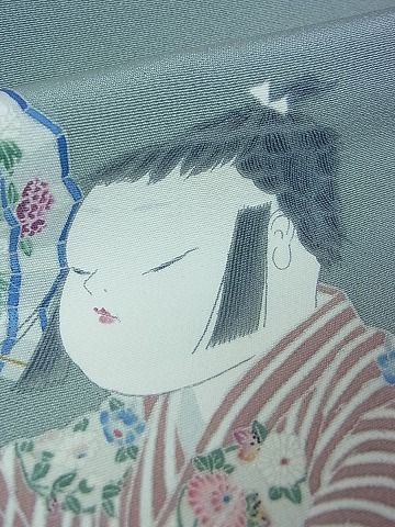 平和屋本店●最高級　二代目・由水十久　本加賀友禅　訪問着　童子　逸品　kh232