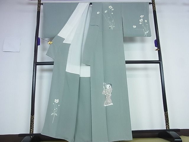 平和屋本店●最高級　二代目・由水十久　本加賀友禅　訪問着　童子　逸品　kh232