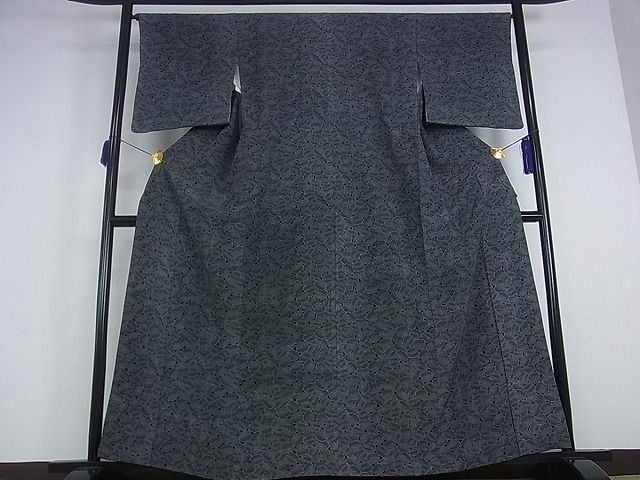 平和屋本店■極上　江戸小紋　人間国宝　小宮康孝　型・武田忠孝　器物文　黒地　鈴乃屋扱い　逸品　kh325
