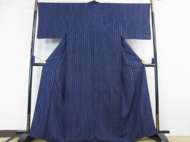 平和屋本店■極上 藍造り国選定無形文化財 佐藤阿波藍製造所 十九代目藍師・佐藤昭人 花織 紬 藍香房 逸品 3kh799