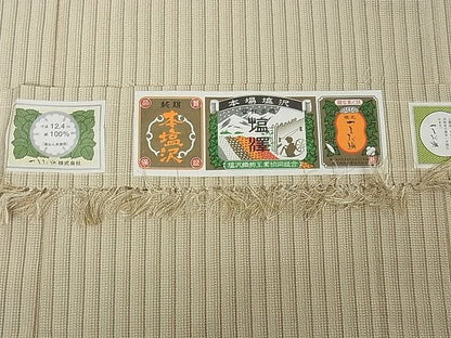 平和屋本店■極上　本塩沢　やまだ織　単衣　間道　小出マサイ作　さが美扱い　証紙付き　逸品　未使用　3kh810