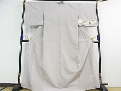 平和屋本店■極上　本塩沢　やまだ織　単衣　白鼠色　原沢キヨ作　証紙付き　逸品　3kh871