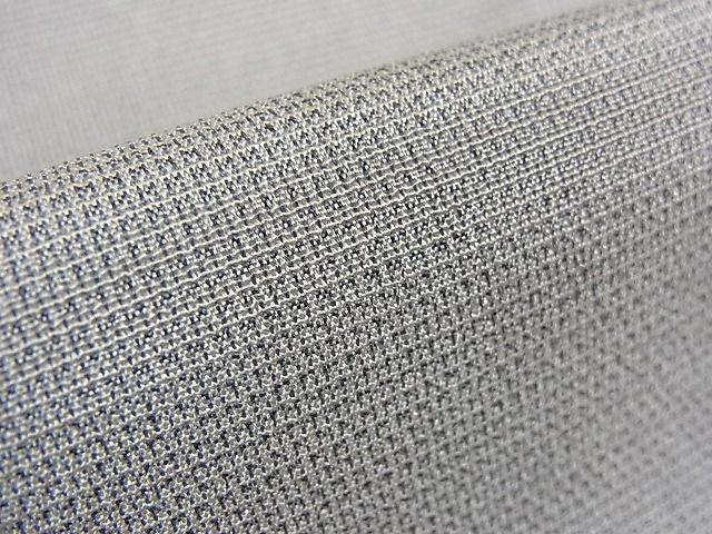 平和屋本店■極上　本塩沢　やまだ織　単衣　白鼠色　原沢キヨ作　証紙付き　逸品　3kh871