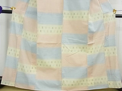 平和屋本店■希少　綿薩摩　単衣　夢おりの郷謹製　織：植田フク子　木綿　ますいわ屋扱い　証紙付き　逸品　3kh934