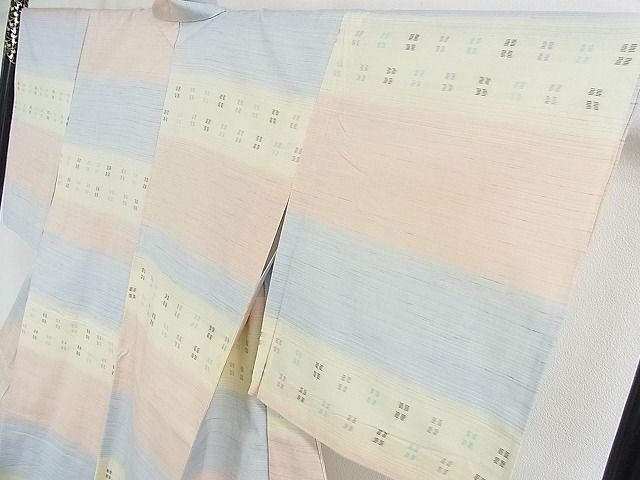 平和屋本店■希少　綿薩摩　単衣　夢おりの郷謹製　織：植田フク子　木綿　ますいわ屋扱い　証紙付き　逸品　3kh934