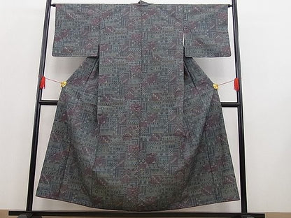 平和屋着物■上質な紬　吉祥文　逸品　n-kn0120