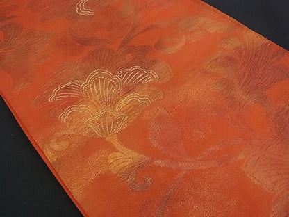 平和屋着物■六通柄袋帯 ふくれ織 花唐草文 金糸 逸品 n-kv0890